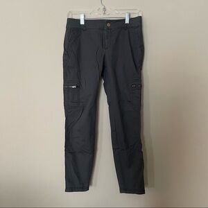 Athleta Grey Green Cotton Blend Lightweight Cargo Pants Athletic Outdoors Hike